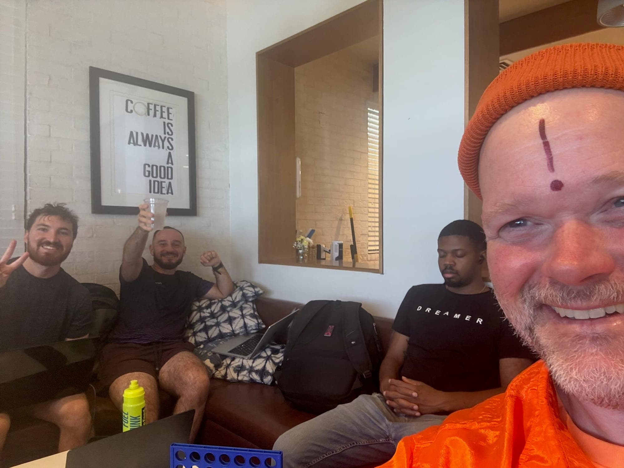 Regrouping at a coffee shop