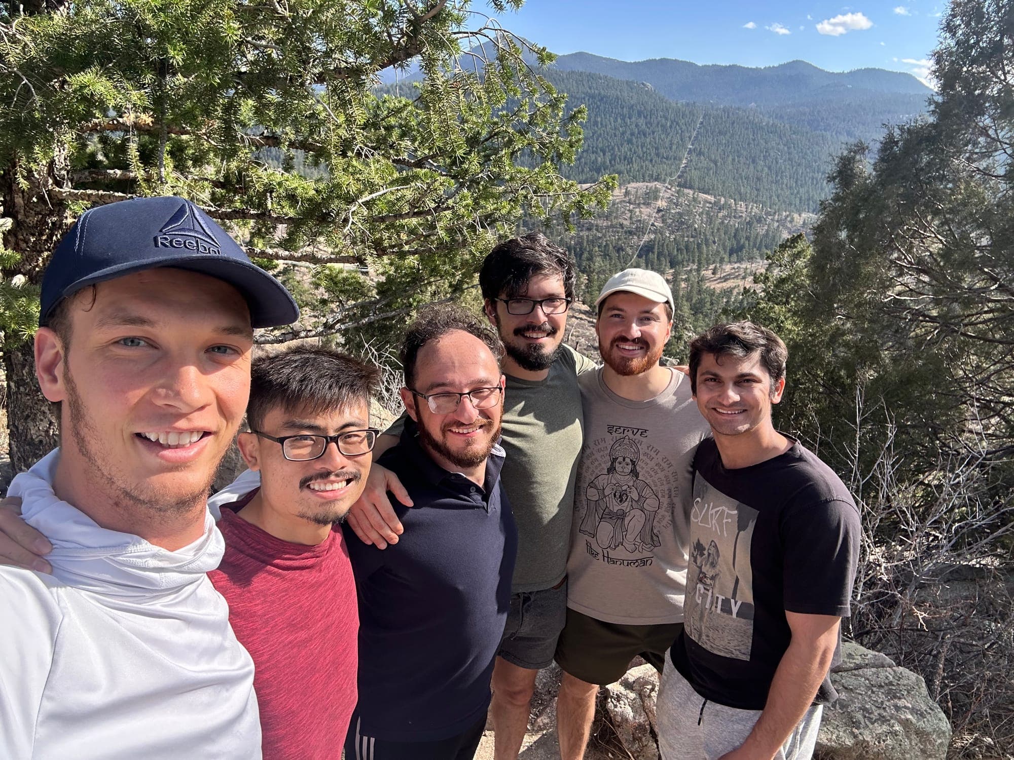 The group on a ridge above the canyon